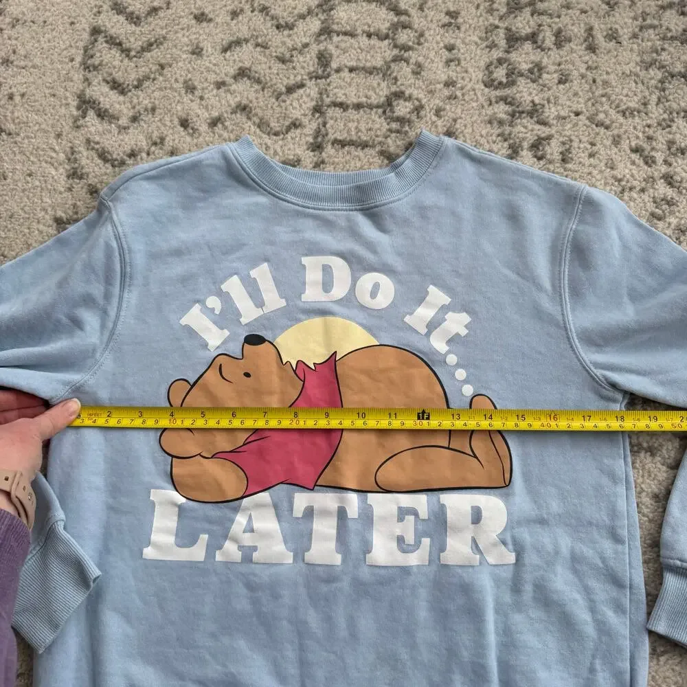 Winnie The Pooh Do it Later Graphic Crewneck Sweatshirt S